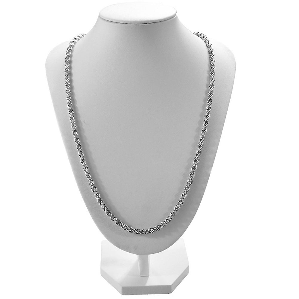 Silver-plated 2MM twisted rope twist necklace
