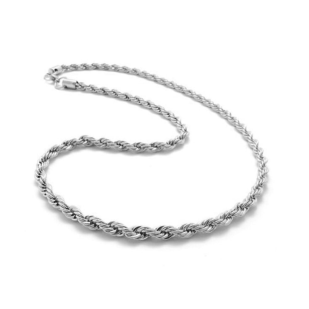 Silver-plated 2MM twisted rope twist necklace