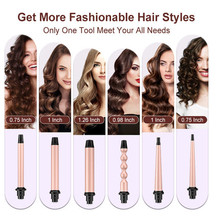 Atopskins Airstyler 5 in 1, asciugacapelli con ioni negativi, styler magico, spazzole termiche Foehn, spazzola dritta, barra riccia, set di spazzole ad aria calda